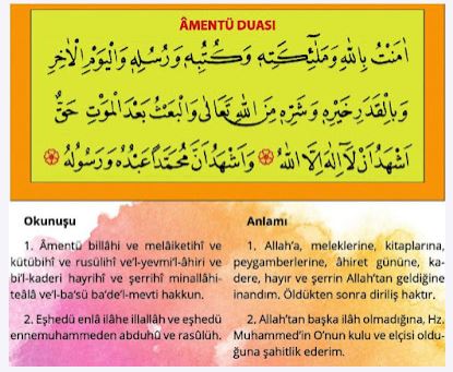 amentü duası arapça 